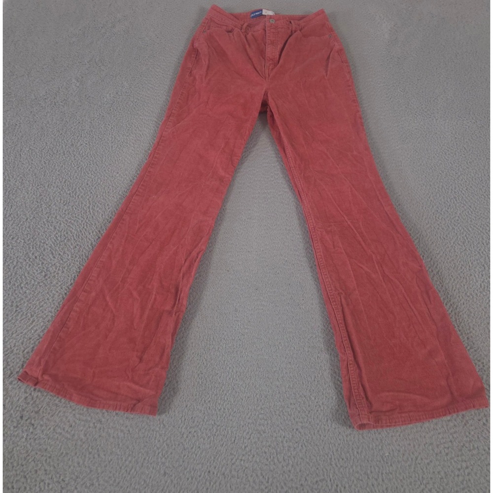 Old Navy Pants Women 8 Red Higher High-Rise Flare Corduroy Secret-Smooth Pockets